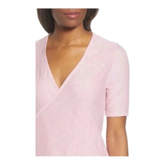 Caslon Front Wrap Short Sleeve Sweater Size S - Picture 3 of 9